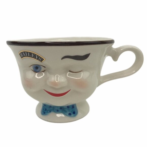 Bailey's Winking Face Cups Yum Anthropomorphic Mugs Irish Cream Male and Female - Picture 2 of 12